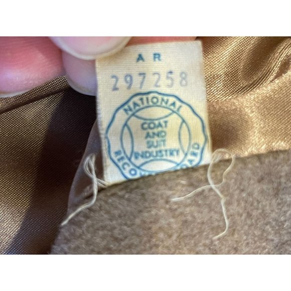 Famous Barr Vintage 1960 Womens Afghan Cashmere Coat Shagmoor Fur Collar Brown L - Picture 10 of 11